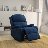 Matt 1 Seater fabric Manual Recliner (Blue)