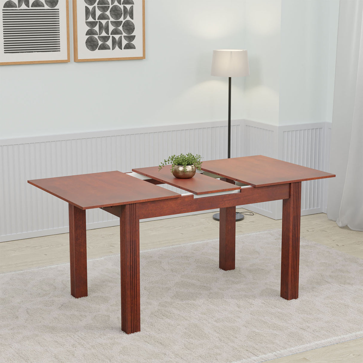 Navin Extendable 6 Seater Dining Table (Brown)