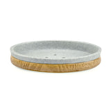 Wooden Finish Polyresin Soap Dish (Grey)