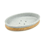 Wooden Finish Polyresin Soap Dish (Grey)