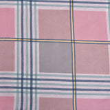 Checkered Polyester King Bedsheet with 2 Pillow Covers (Pink)