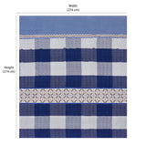 Checkered Polyester King Bedsheet with 2 Pillow Covers (Blue)