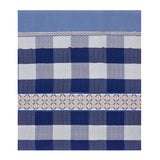 Checkered Polyester King Bedsheet with 2 Pillow Covers (Blue)