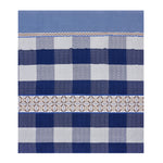 Checkered Polyester King Bedsheet with 2 Pillow Covers (Blue)