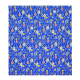 Floral Polyester Double Bedsheet with 2 Pillow Covers (Indigo)