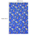 Floral Polyester Single Bedsheet with 1 Pillow Cover (Indigo)