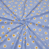 Floral Polyester Double Bedsheet with 2 Pillow Covers (Blue)