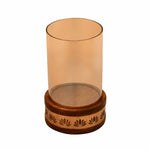 Lotus Jali Metal & Glass Candle Stand (Gold)