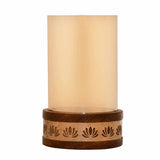 Lotus Jali Metal & Glass Small Candle Stand (Gold)