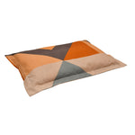 Geometric Polyester Single Bedsheet with 1 Pillow Cover (Orange & Blue)