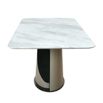 Blenda 6 Seater Marble Top Dining Table (White & Beige)