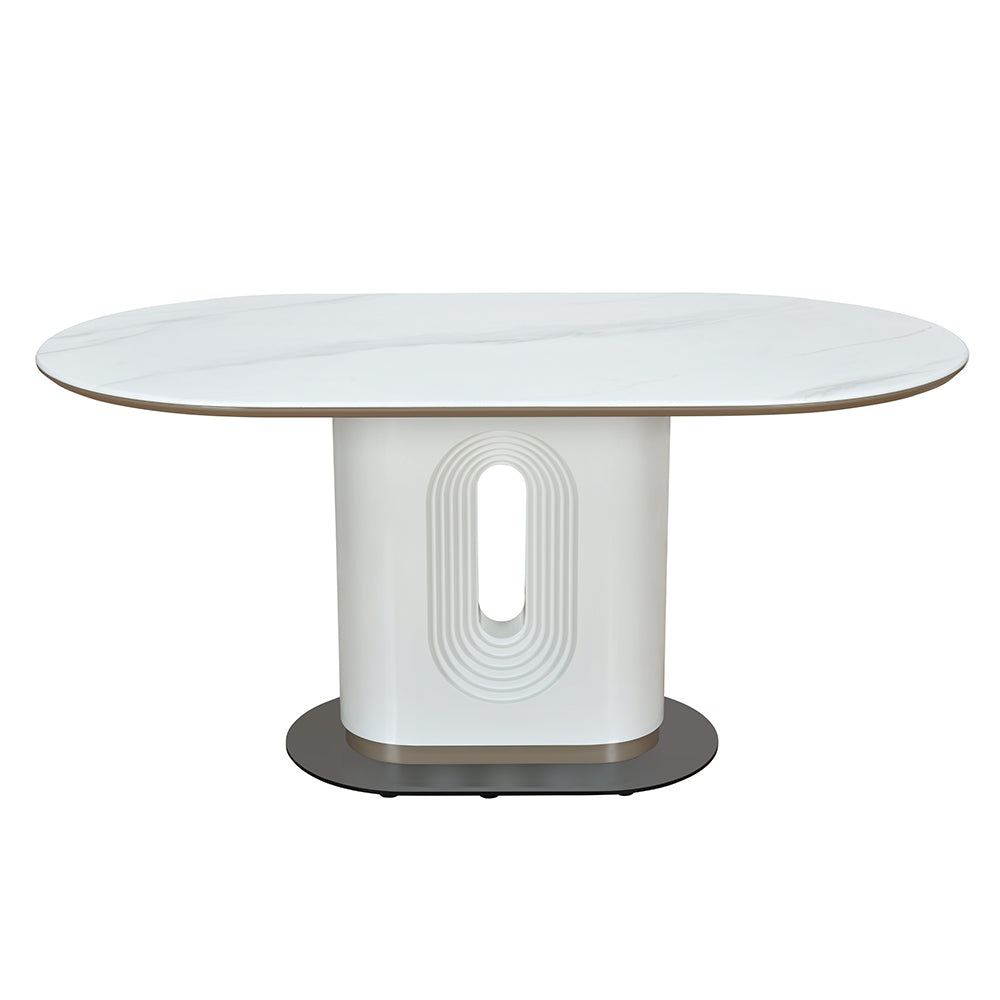 Orrin 6 Seater Marble Top Dining Table (White)