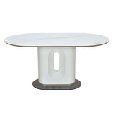 Orrin 6 Seater Marble Top Dining Table (White)