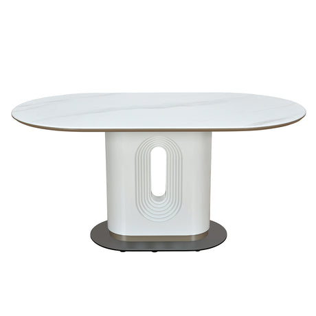 Orrin 6 Seater Marble Top Dining Table (White)