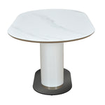 Orrin 6 Seater Marble Top Dining Table (White)