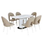 Orrin 6 Seater Dining Set (Brown & White)