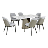 Blenda 6 Seater Dining Set (White, Beige & Grey)