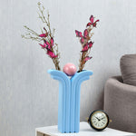 Decorative 2 Half Arches With Ball Design Dolomite Vase (Blue)