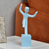 Man With One Foot On Box Dolomite Showpiece (Blue)