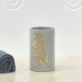 Leaf Design Polyresin Tumbler (250 ml, Grey)