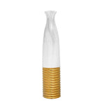 Decorative Ceramic Floor Vase (White & Gold)