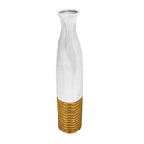 Decorative Ceramic Floor Vase (White & Gold)