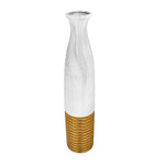 Decorative Ceramic Floor Vase (White & Gold)