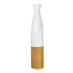 Decorative Ceramic Floor Vase (White & Gold)