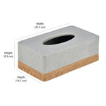 Wooden Finish Polyresin Rectangular Tissue Box (Grey)