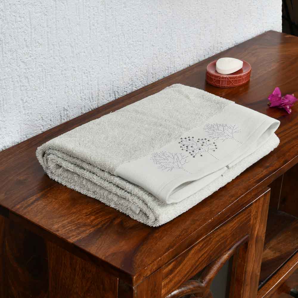 Arias by Lara Dutta Super Soft 500 GSM Cotton Bath Towel 70 x 150 cm (Taupe)