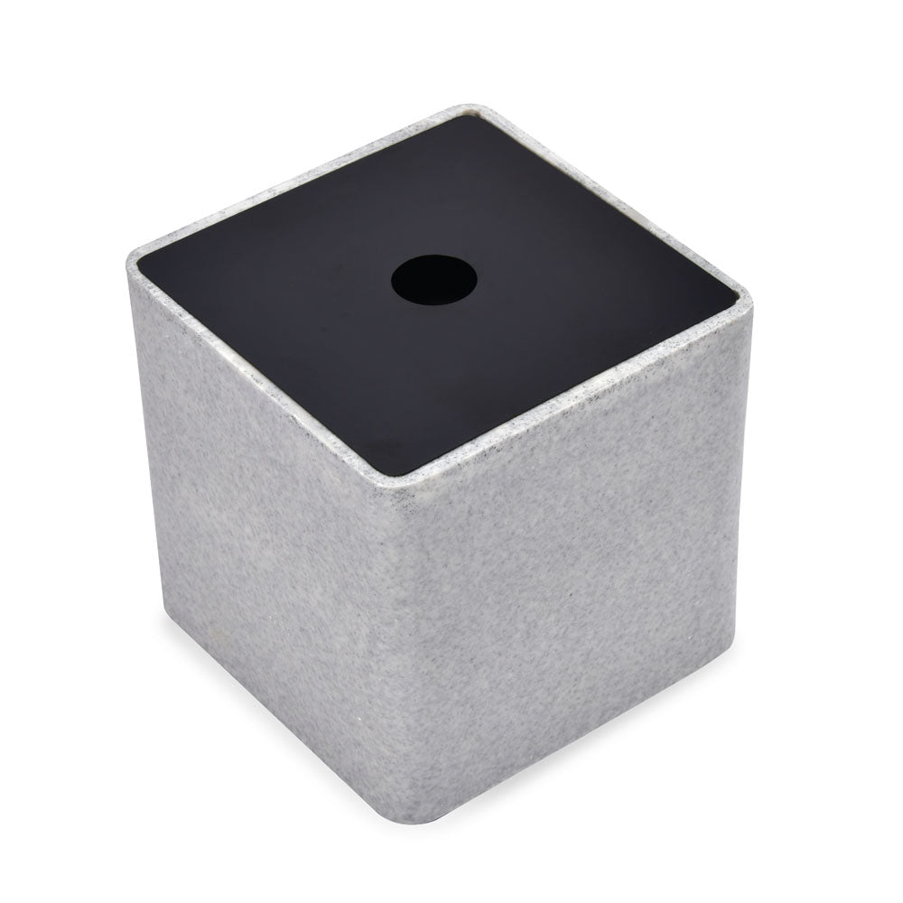 Leaf Design Polyresin Square Tissue Box (Grey)