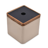 Leather Finish Polyresin Square Tissue Box (Cream)