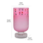 Hand-Painted Floral Frost Glass Candle Holder (Pink)