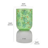 Hand-Painted Dual Arch Leaf Design Glass Candle Holder (Green)