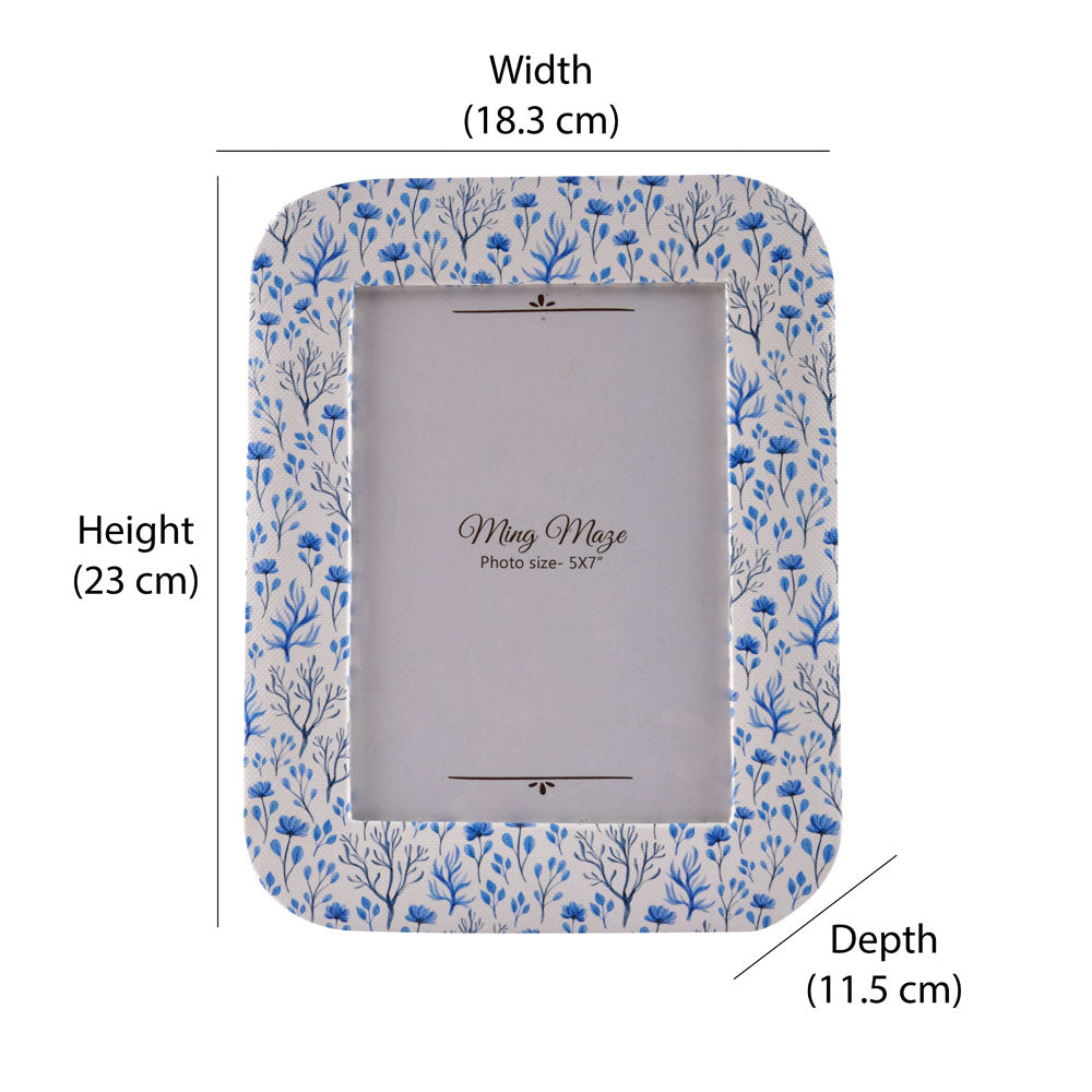 Floral Table Photo Frame (Blue, 5 x 7 Inch)