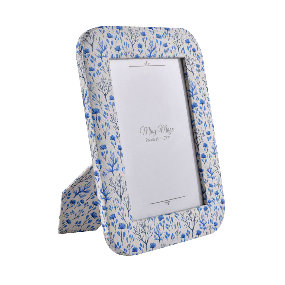 Floral Table Photo Frame (Blue, 5 x 7 Inch)