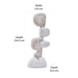 Pebbles Marble Finish Polyresin Table Decor Showpiece (White)