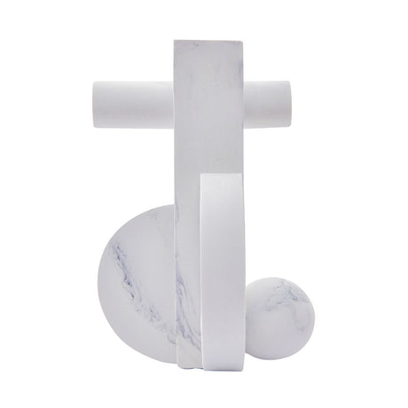 Abstract Marble Finish Polyresin Table Decor Showpiece (White)