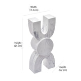 Abstract Marble Finish Polyresin Table Decor Showpiece (White)