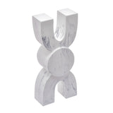 Abstract Marble Finish Polyresin Table Decor Showpiece (White)