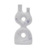 Donut Shaped Abstract Marble Finish Polyresin Table Decor Showpiece (White)