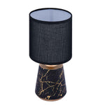 Marble Finish Ceramic Base Table Lamp (Black & Gold)