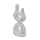 Donut Shaped Abstract Marble Finish Polyresin Table Decor Showpiece (White)