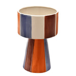 Stripes Design Decorative Dolomite Planter (Brown & Blue)