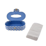 Chevron Design Oval Tissue Box (Blue)