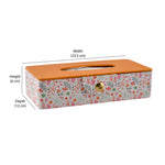 Floral Design Rectangular Tissue Box (Orange)