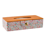 Floral Design Rectangular Tissue Box (Orange)