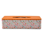 Floral Design Rectangular Tissue Box (Orange)