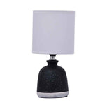 Stone Finish Ceramic Base Table Lamp (Black & White)