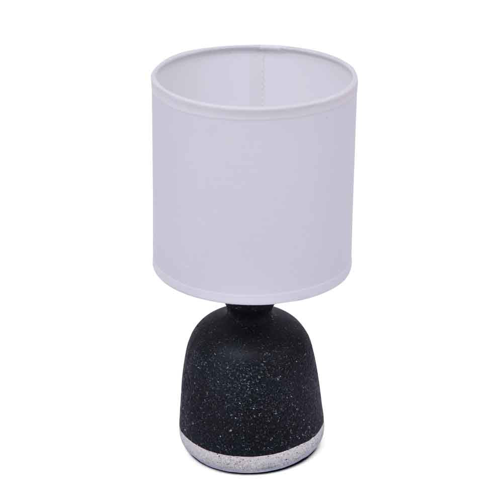 Stone Finish Ceramic Base Table Lamp (Black & White)